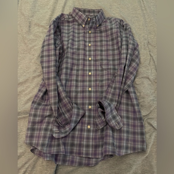 Jos. A. Bank Purple Checkered Button Down Shirt - Picture 1 of 3